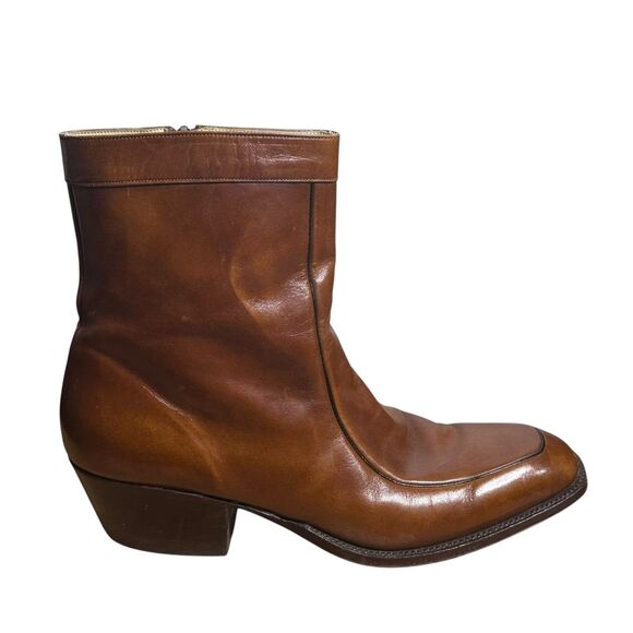 VTG Dan Post Boots Women’s 9 Brown Leather Side Zip Boho Western Indie Granola - Picture 8 of 16